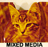 tiger cat icon mixed media link